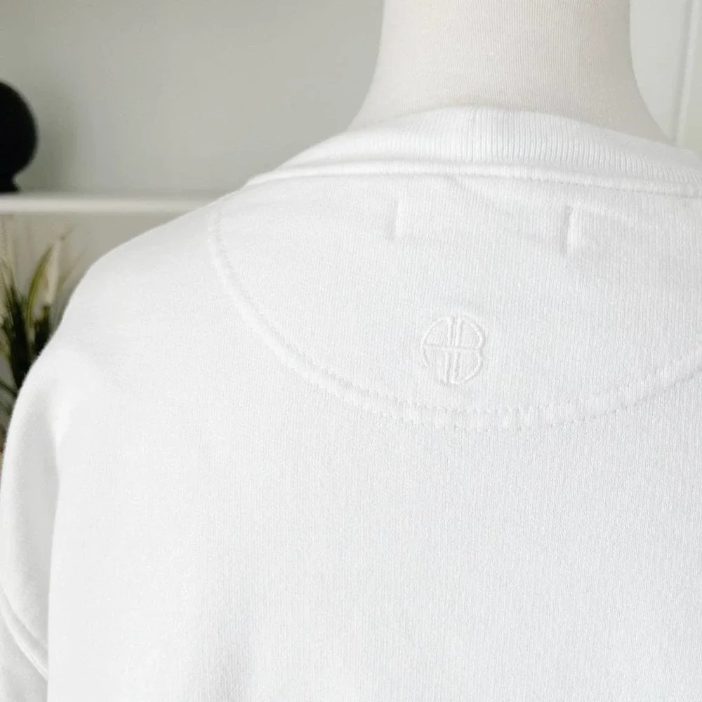 Anine Bing White Ramona Empowerment Crewneck Pullover Sweatshirt Size XS/S - Picture 6 of 11